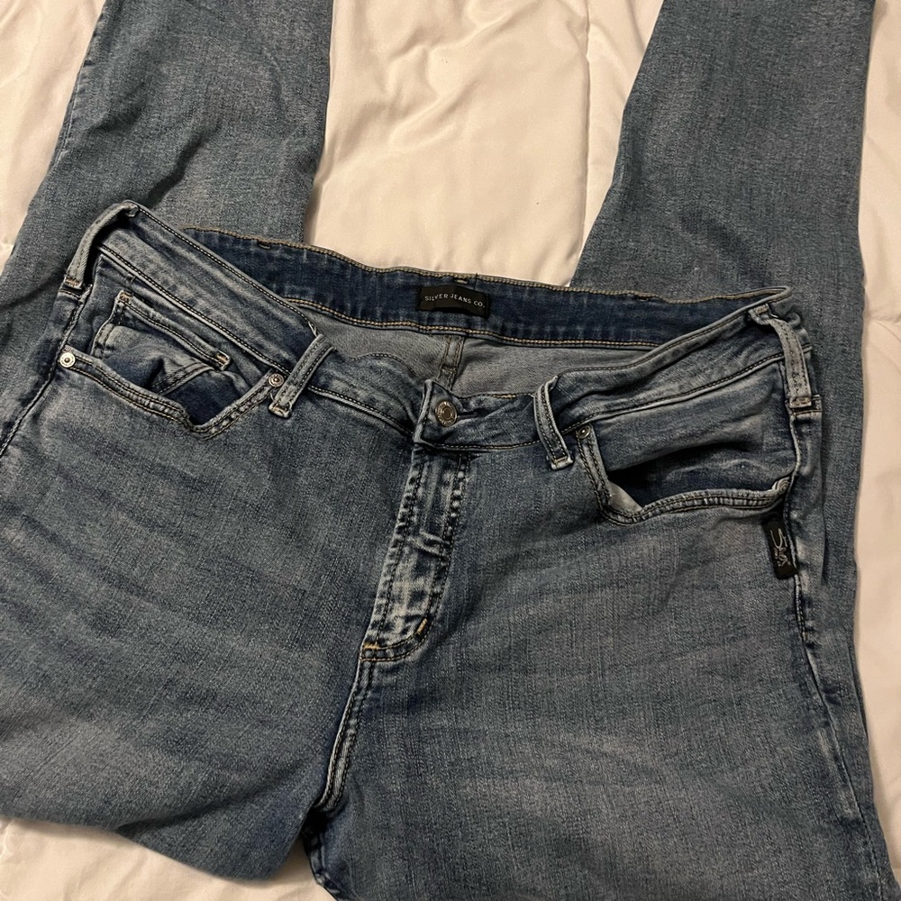 Silver skinny jeans